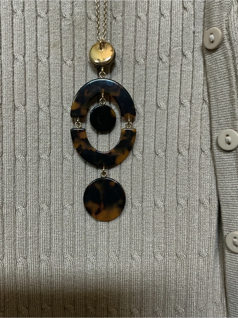 J. Crew Faux Tortoise Shell Pendant Necklace